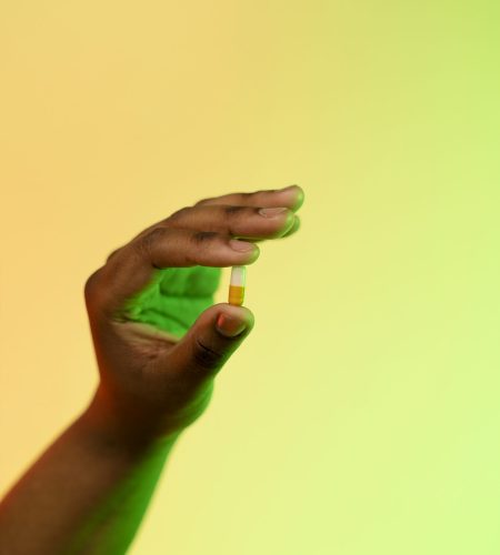 hands gesturing gradient background